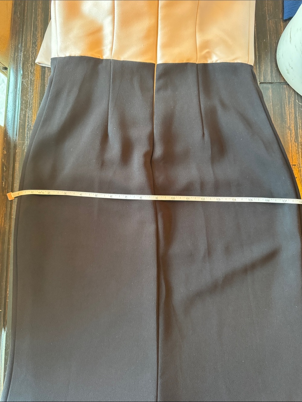 Badgley Mischka Blush & Black Bow Combo Dress - Picture 8 of 14